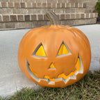 Halloween Pumpkin Jackolantern - Jack O Lantern Decorations For Halloween - Round Lightened Pumpkin For Front Porch, Party, Fron