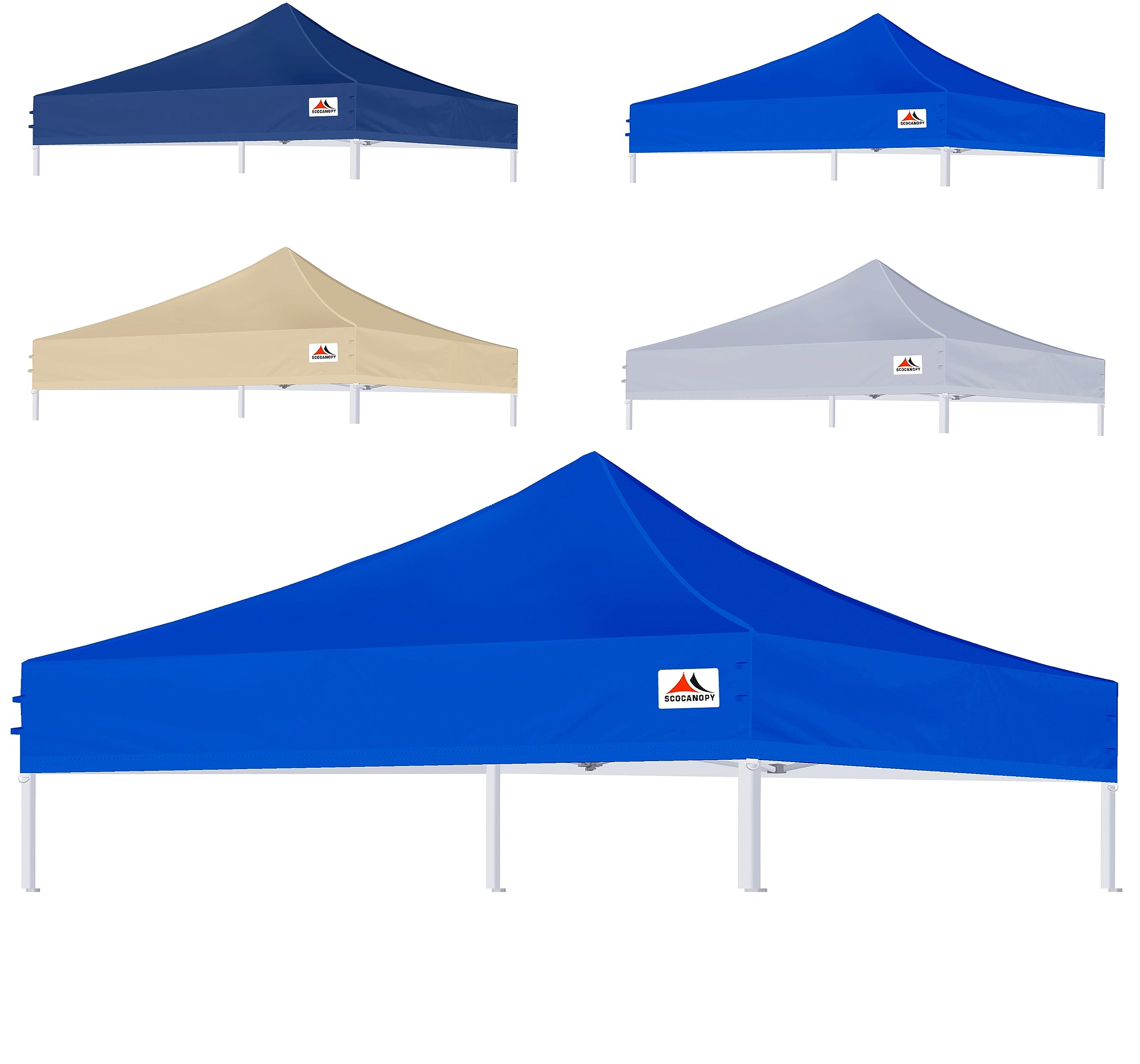Scocanopy 10X10 Canopy Replacement Top,Canopy Cover Only,Bonus 4 Pack Weight, (Blue)