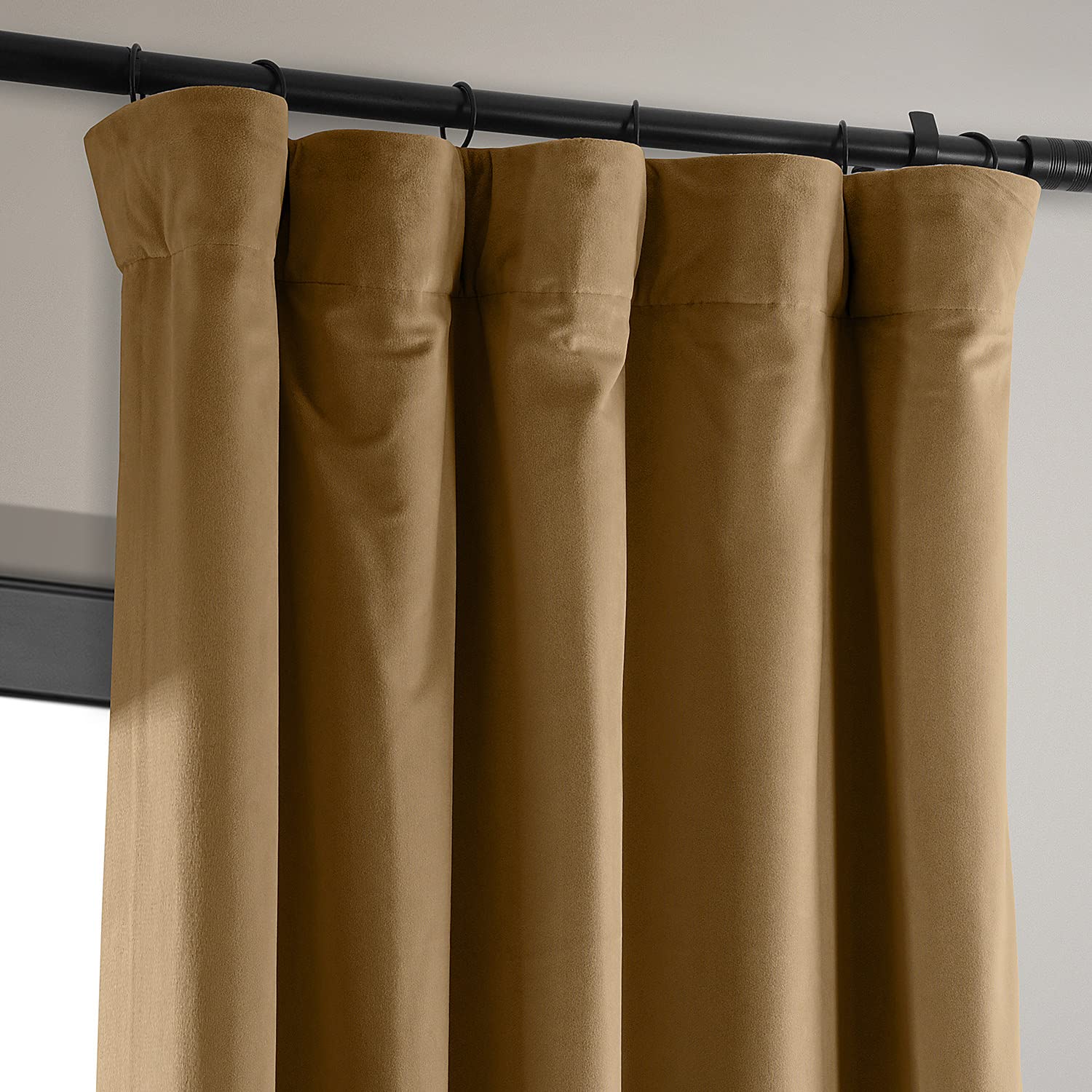 Hpd Half Price Drapes Signature Velvet Thermal Blackout Curtains For Living Room 84 Inch Long (1 Panel) Rod Pocket Insulated Blackout Curtains For Bedroom Window Curtains, 50W X 84L, Amber Gold