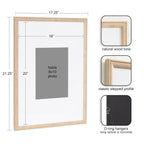 Kate And Laurel Adlynn Rectangle Picture Frame Set Of 3, 16 X 20 Matted To 8 X 10, Natural, Transitional Three-Piece Frame Set F