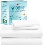 California Design Den California King Size Sheet Set - 100% Cotton 500 Thread Count, Cooling Deep Pocket Bed Sheets With Fitted