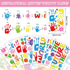 Anydesign 113Pcs Inspirational Quotes Window Clings Colorful Handprint Back To School Positive Sayings Window Stickers For Home
