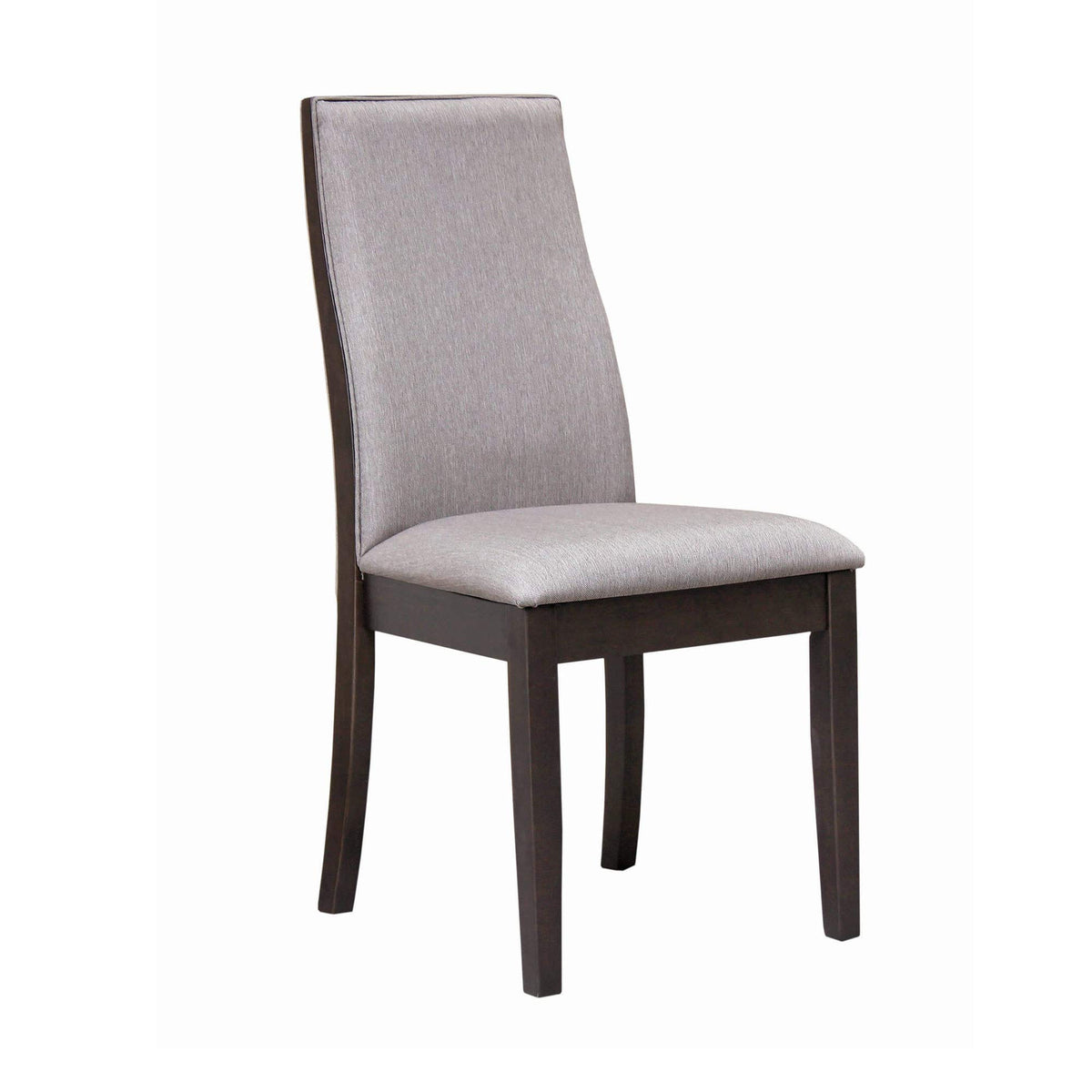 Benjara Fabric Upholstered Wooden Dining Chair, Set Of 2, Gray And Brown