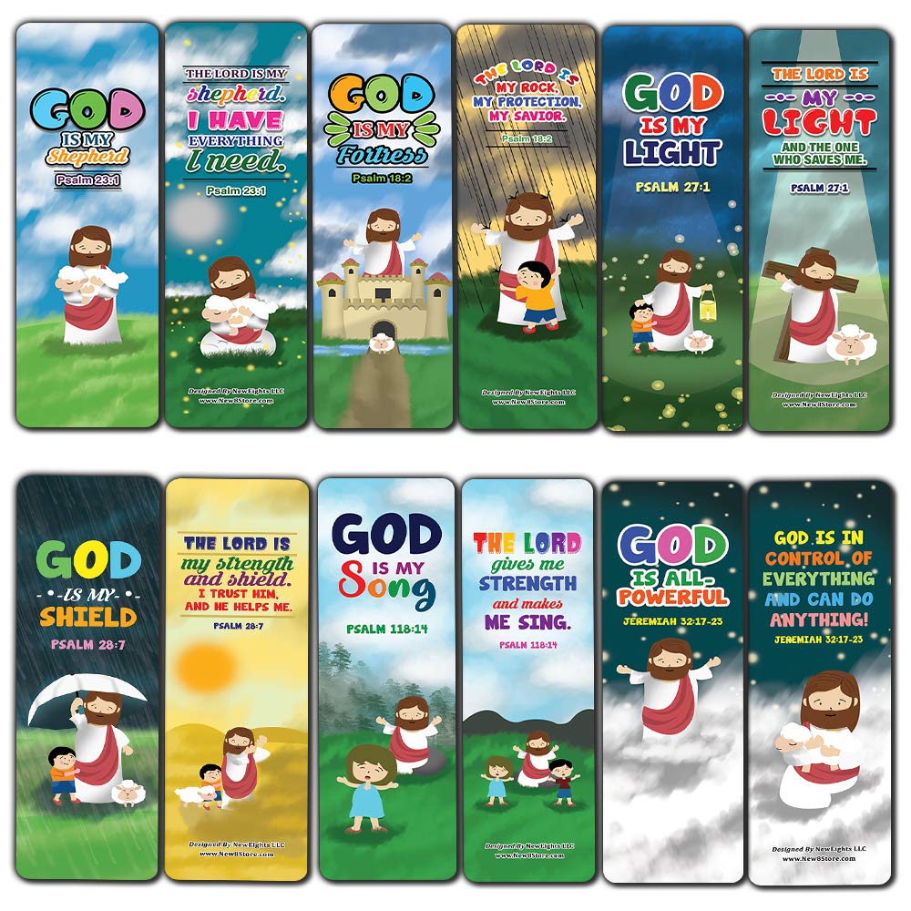 Religious Bookmarks For Kids - Super Hero (60 Pack) - Perfect Gift Away For Sunday School And Ministries - Church Memory Verse S