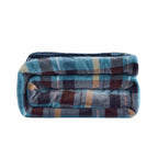 HomeRoots Ambrose Blue Reversible Velvet and Sherpa Throw Blanket
