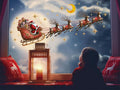 JarThenaAMCS Christmas Window Clings Large Santa Reindeer Window Stickers Double-Side Glass Decals for Xmas Home Party Decor6 Sh