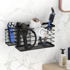 Aolldy Hair Dryer Holder 3In1 Hair Tool Organizer/Wall Mounted,Cabinet Door Or Desk-Based Blow Dryer Holder/Height-Adjustable Cu