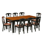 East West Furniture QUKE9-BCH-LC 9 Piece Dining Table Set Includes a Rectangle Dinner Table with Butterfly Leaf and 8 Faux Leather Dining Room Chairs, 40x78 Inch, Black & Cherry