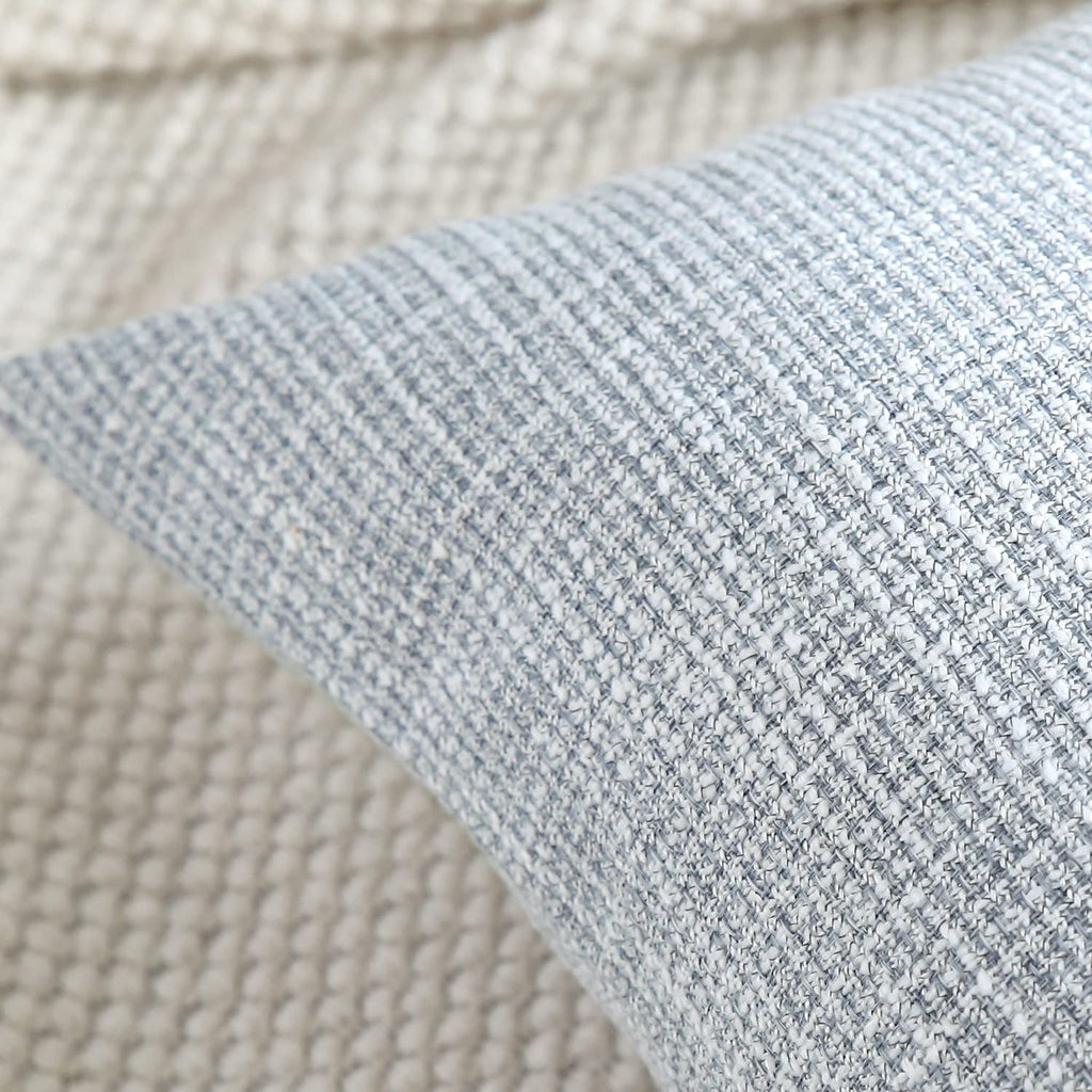 Otostar Linen Throw Pillow Covers Set Of 2 Decorative Square Pillowcases Cushion Covers 16X24 Inch For Home Decor Sofa Bedroom Car 40 X 60 Cm Blue Grey