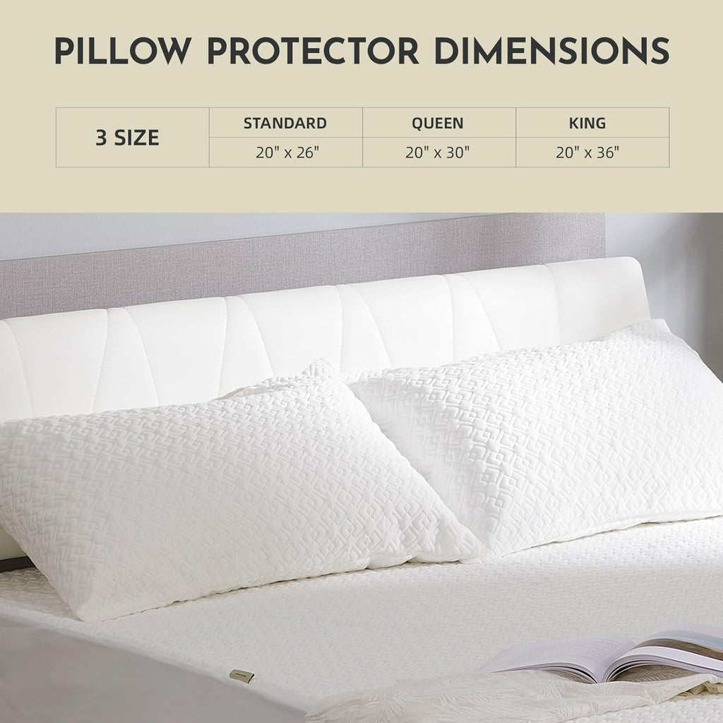 Coolshields Waterproof Pillow Protector Zippered (4 Pack) Standard, Hypoallergenic Pillow Cover For A Better Sleep, Premium Pill