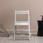Casual Home Wooden Folding Chairs 2-Pcs Set - White