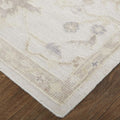 HomeRoots 515007 8 x 10 ft. Tan Ivory & Orange Floral Hand Knotted Stain Resistant Rectangle Area Rug