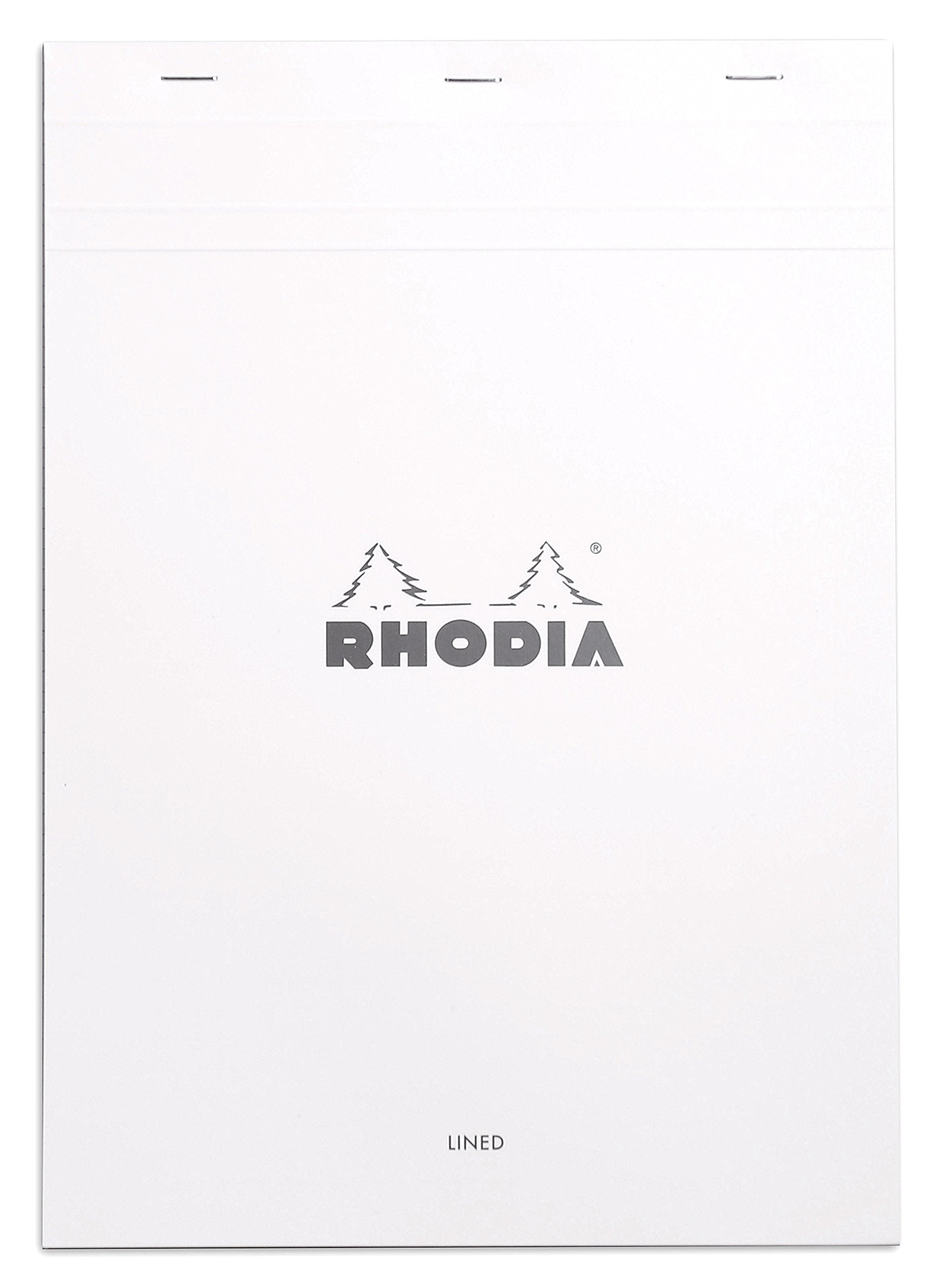 Rhodia Notepad, No18 A4, Lined - White, '8 1/4'' X 11 3/4''' (18601C)