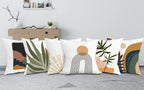 Comminy Abstract Boho Pillow Covers 18X18 Set Of 6,Rustic Sunset Leaves Throw Pillow Cover,Minimalist Modern Pillow Case For Cou
