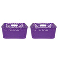 Cutting EDGE Plastic Turkish Storage Basket, Medium, Purple (Set of 2)