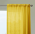 Homemonde Sheer Curtains 7 Feet Door  Set Of 2 Cotton Transparent Curtains Light Weight Deorative Panels  Mustard  Rod Pocket