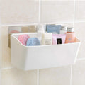 BLEQYS ABS Plastic Self Adhesive Shelves Bathroom Cosmetic Organizer, Kitchen Accessories Shelf Rack (White, Standard Size)