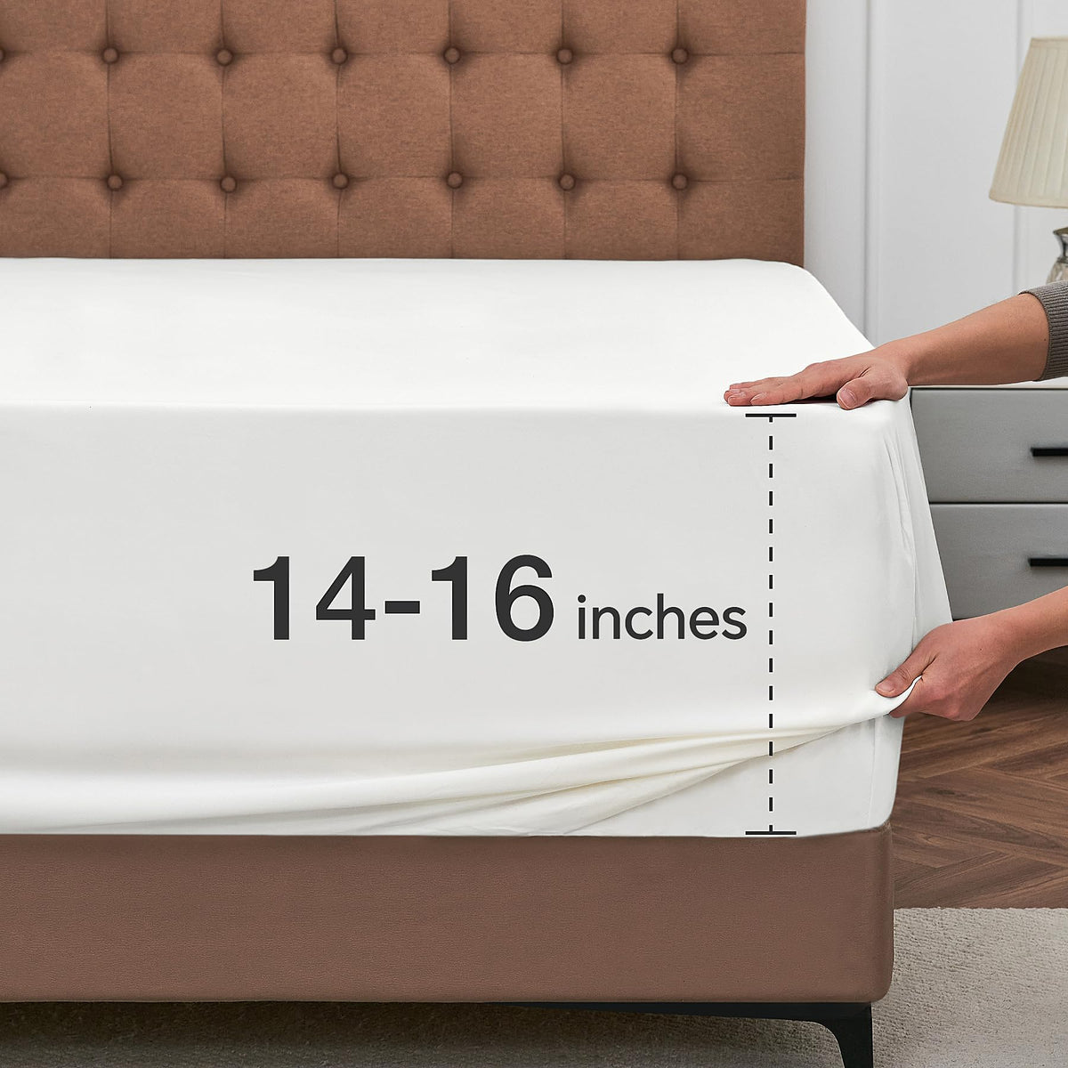 Chixpace Cal King Fitted Sheet - Hotel Luxury Single Fitted Sheet Fits 14 Inch To 16 Inch Mattress, Ultra Soft Bottom Sheet For