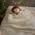Newcosplay Super Soft King Blanket Ivory Premium Silky Flannel Fleece 3D Clouds Stylish Jacquard Lightweight Bed Blanket All Sea