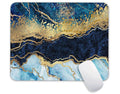 Wave Blue Gold Marble Mouse Pad, Gaming Mouse Mat With Custom Design, Square Waterproof Mouse Pad Non-Slip Rubber Base Mousepads