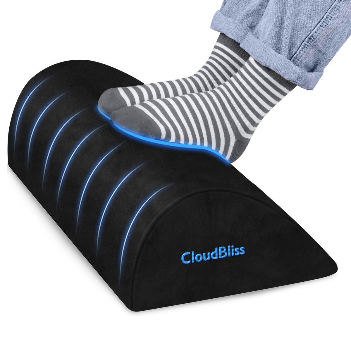 Foot Rest For Under Desk At Work,Office Desk Accessories With Soft Foam And Washable Removable Cover, Foot Stool For Office, Car, Home To Foot Support And Relax Ankles, Black