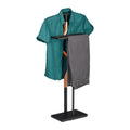 Relaxdays Valet Stand, Suit Holder, Clother Butler, Jacket & Trouser Hanger, 107x47.5x20 cm, Metal & MDF, Black/Natural, 60% ste