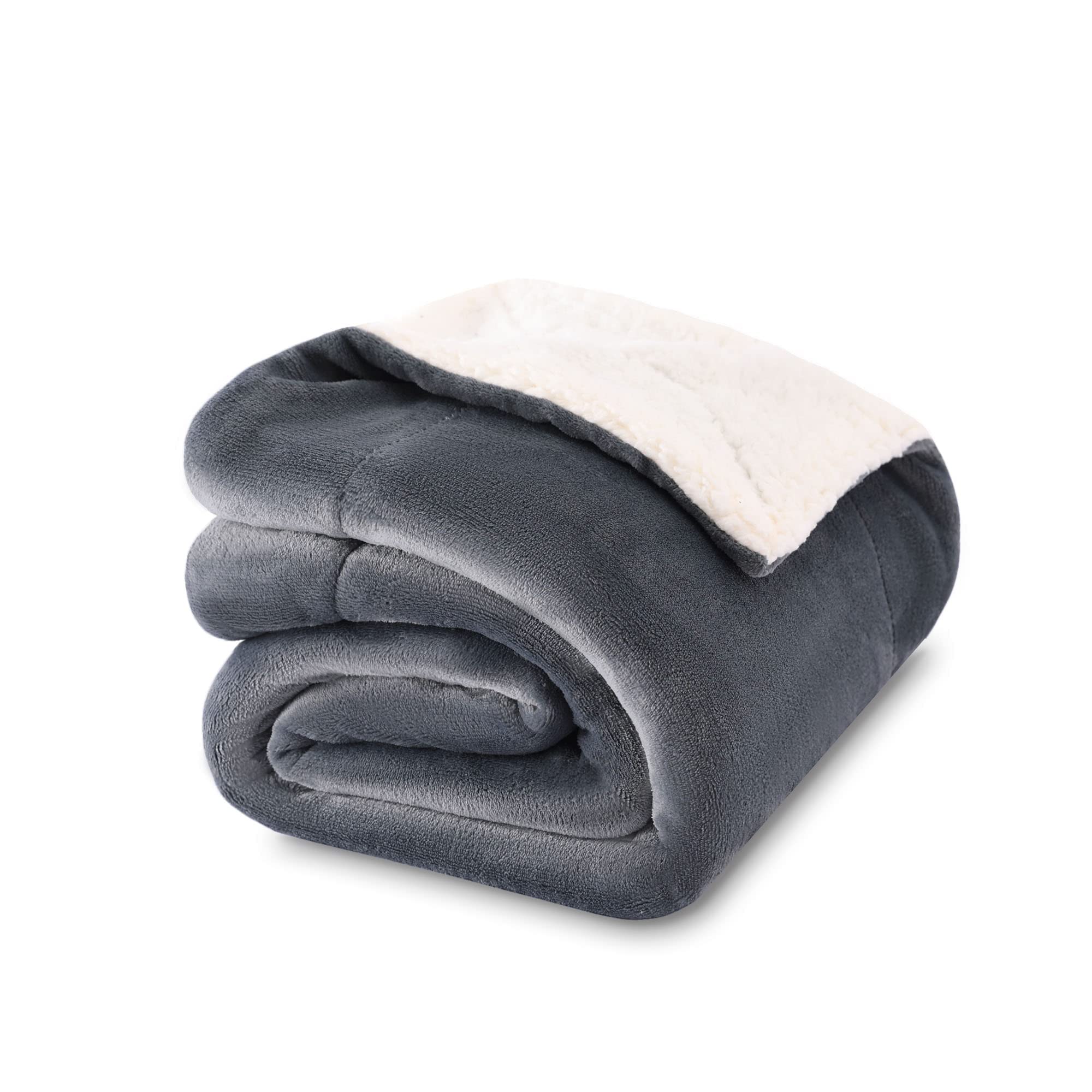 Nanpiper Baby Sherpa Blanket,Warm Toddler Throw Blanket,Soft Newborn Fleece Blanket For Winter (Grey,30X40 Inches)