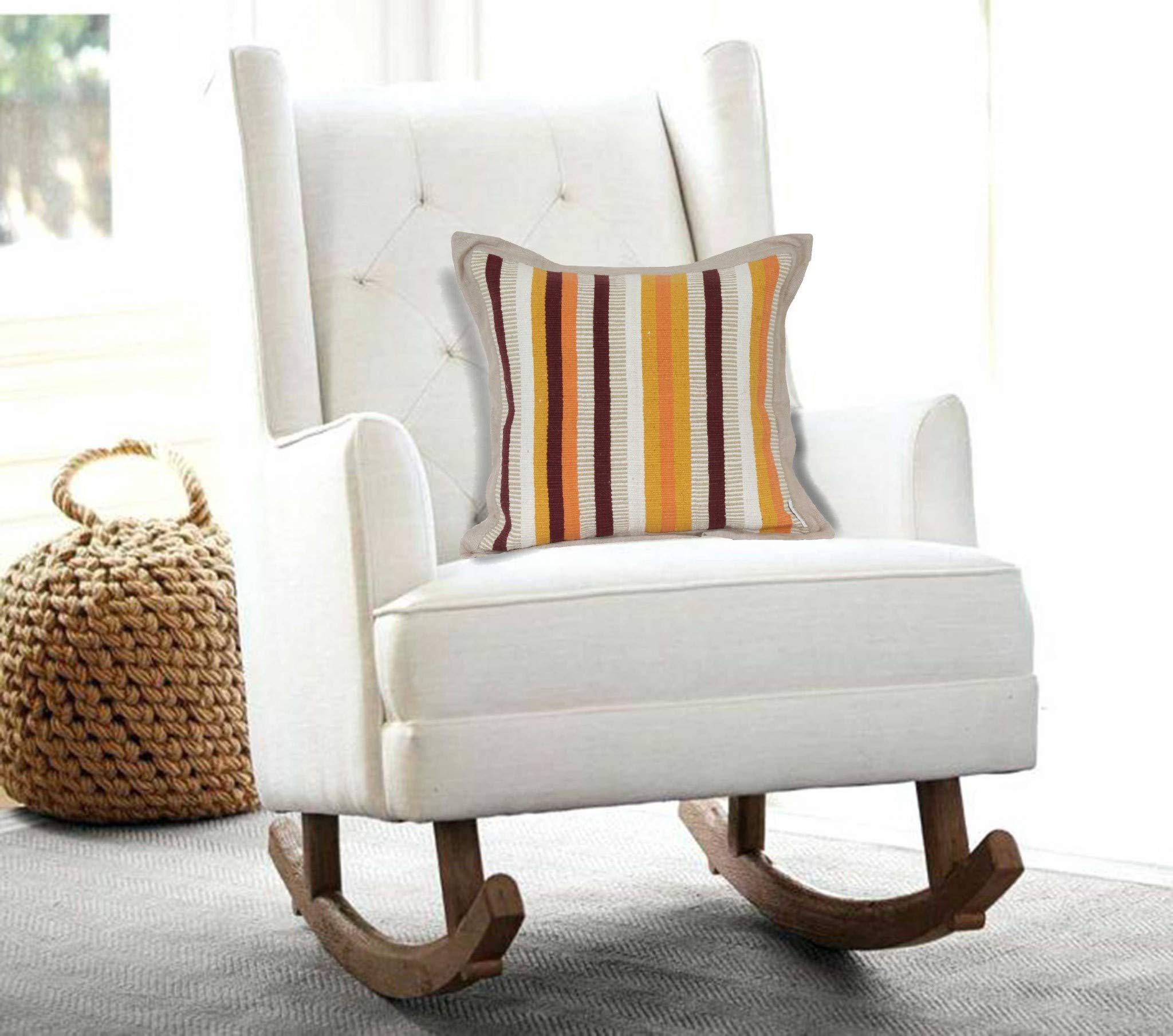 HomeRoots 95% Cotton,5% Linen 20' X 7' X 20' Transitional Multicolor Pillow Cover with Down Insert