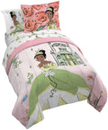 Jay Franco The Princess And The Frog Beauty & Grace 5 Piece Twin Size Bed Set - Includes Comforter & Sheet Set Featuring Tiana -