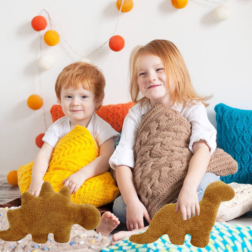 Isaacalyx Dino Nugget Pillow, Brontosaurus-16 Inch Soft Dinosaur Chicken Nuggets Pillow For Birthday Gifts, Dinosaur Theme Party