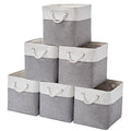 ISEMINGLA 13 x 13 Inch Storage Cubes,6 Pack Cube Storage Bins for Shelves,Fabric Collapsible Storage Bins with Handles, Foldable