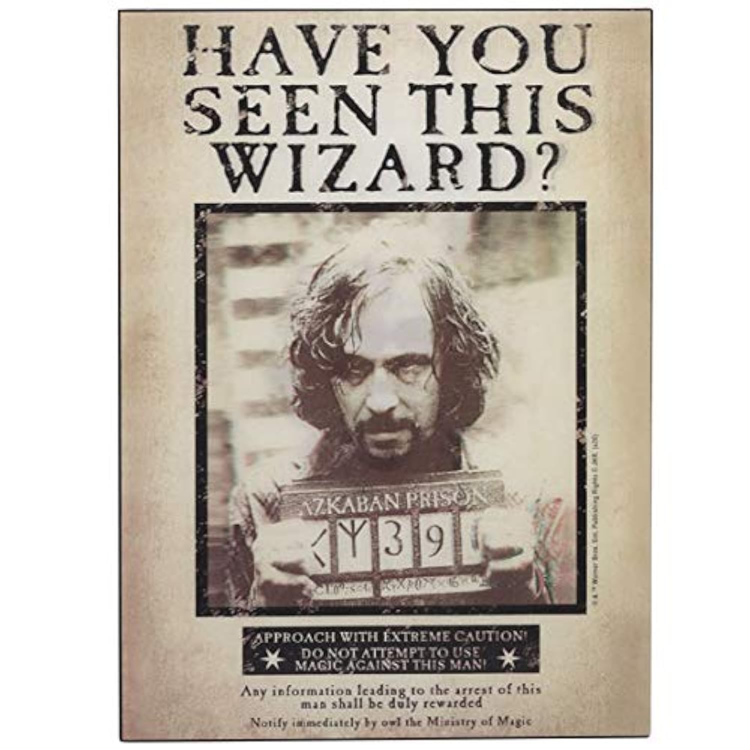 Harry Potter Sirius Wanted Poster 3D Wood Wall Decor - Vintage Harry Potter Wall Art - Have You Seen This Wizard?