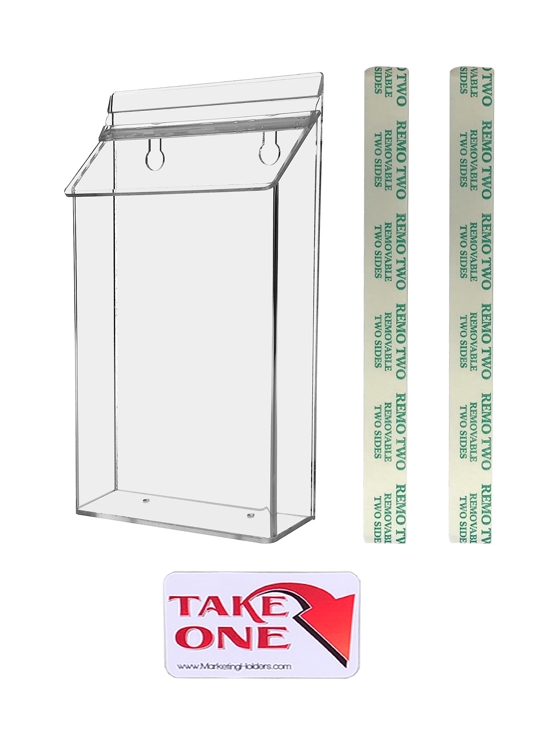 Marketing Holders Outdoor Brochure Holder Box Clear Acrylic With Lid Holds 6' X 10' Bifolds And Booklets With Adhesive Strips