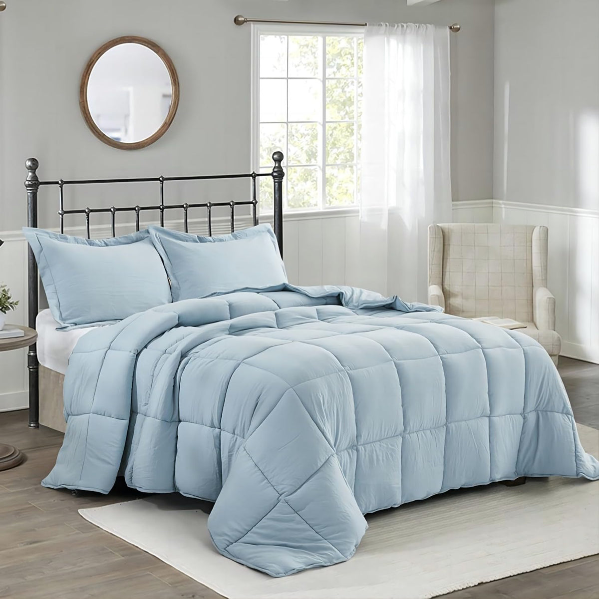 Hig Pre Washed Down Alternative Comforter Set Twin - Reversible Chic Quilt Design - Box Stitched With 4 Corner Tabs - Lightweigh