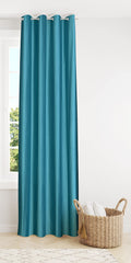 Decoholic Aqua Polyester Door Curtain 10 Feet | Darkening Faux Texture Plain Drape with Eyelets | Pack of 1 Panel for Living Roo