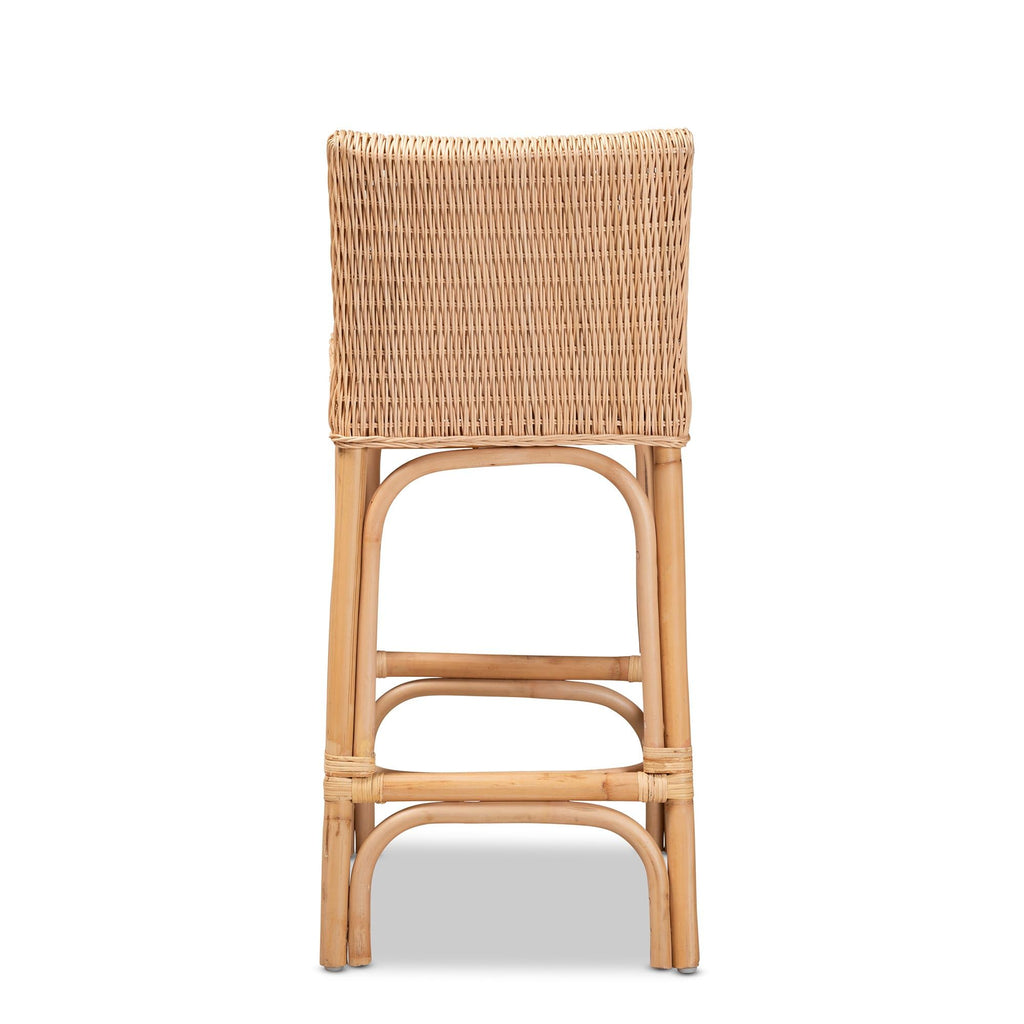 Baxton Studio Athena Modern and Contemporary Natural Finished Rattan Counter Stool