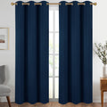 Diraysid Navy Blue Grommet Blackout Curtains for Bedroom Thermal Insulated Room Darkening Curtains Drapes, 42 x 95 inch, 2 Panel