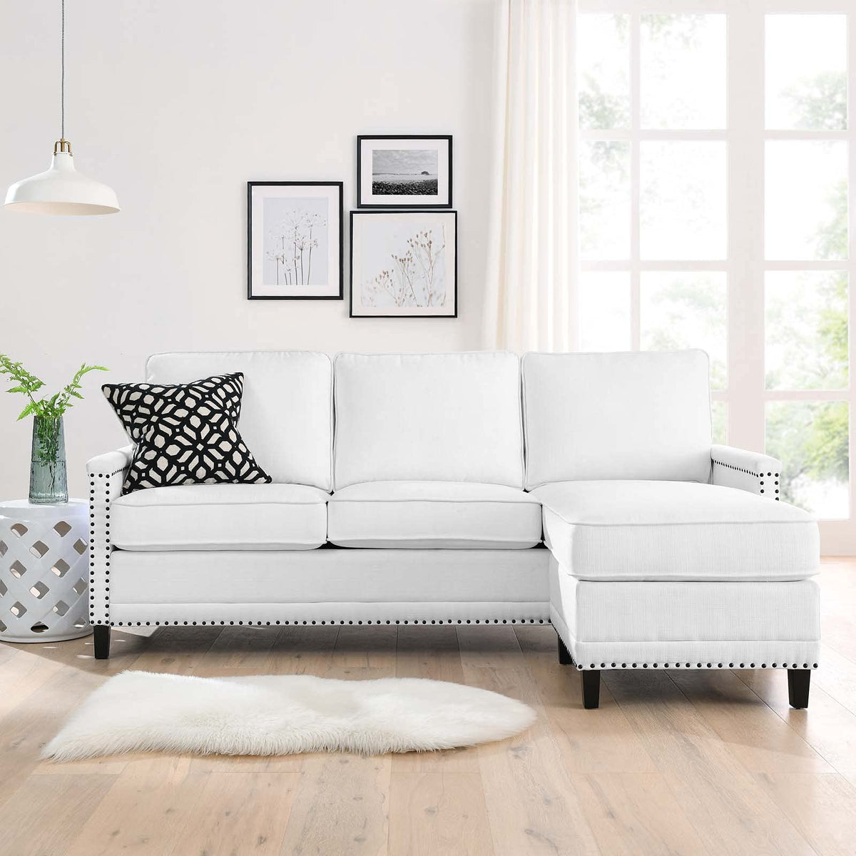 Modway Ashton, Sectional Sofa, White