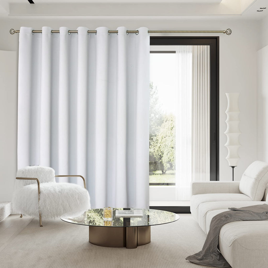 Bgment Room Darkening Blackout Curtains Fashion Sliding Door Curtain 100 X 84 Inches, Wide Thermal Room Divider Window Curtain, 1 Panel, Greyish White, 84 Length X Wide 100