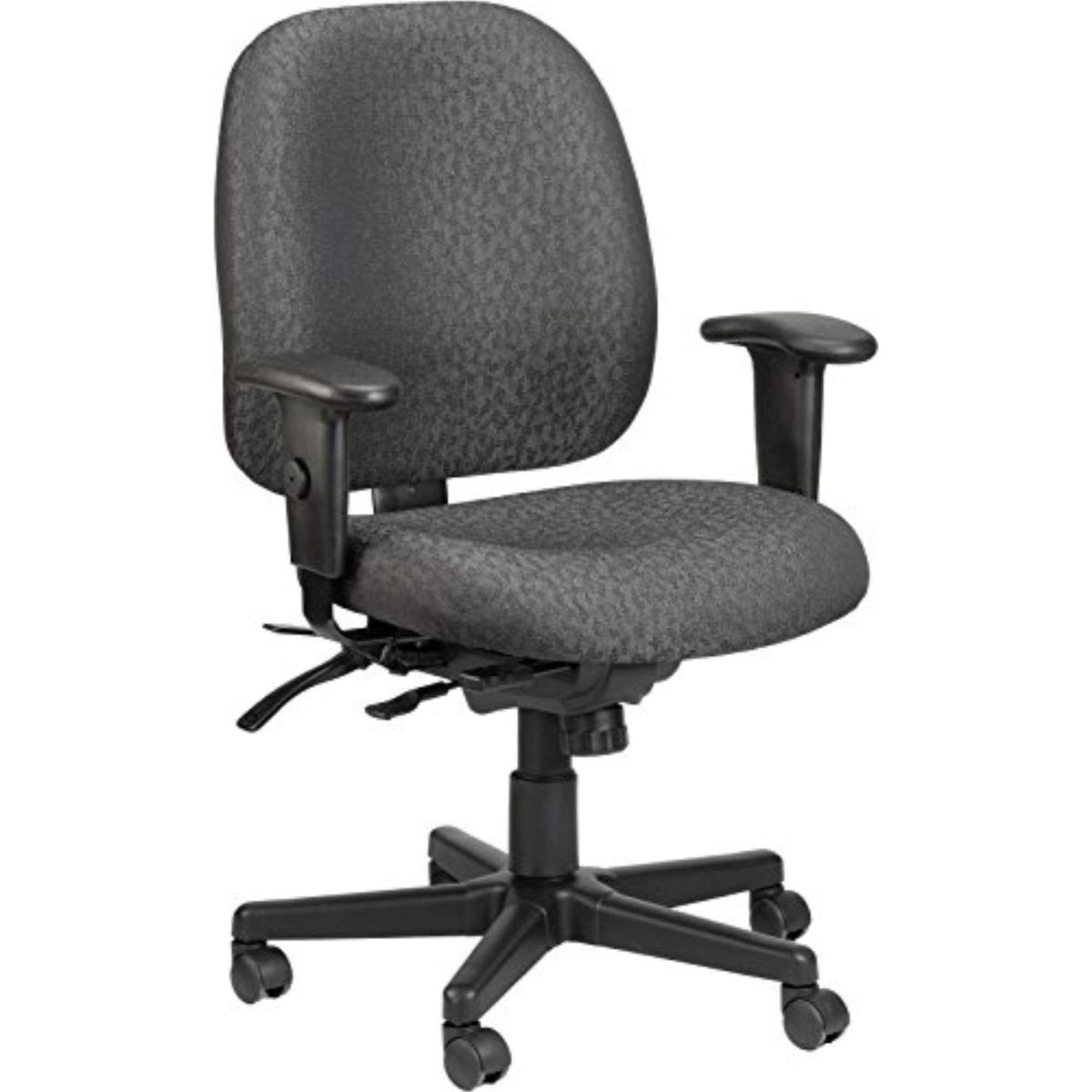 HomeRoots Black Fabric Seat Swivel Adjustable Task Chair Fabric Back Plastic Frame