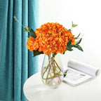 Kisflower 6Pcs Silk Hydrangea Artificial Flowers Realistic Hydrangea Halloween Fall Flowers Bouquet For Wedding Party Office Hom