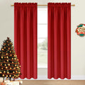 Dwcn Christmas Blackout Curtains For Bedroom - Thermal Insulated Room Darkening Drapes For Living Room, Red, W 42 X L 84 Inch, S