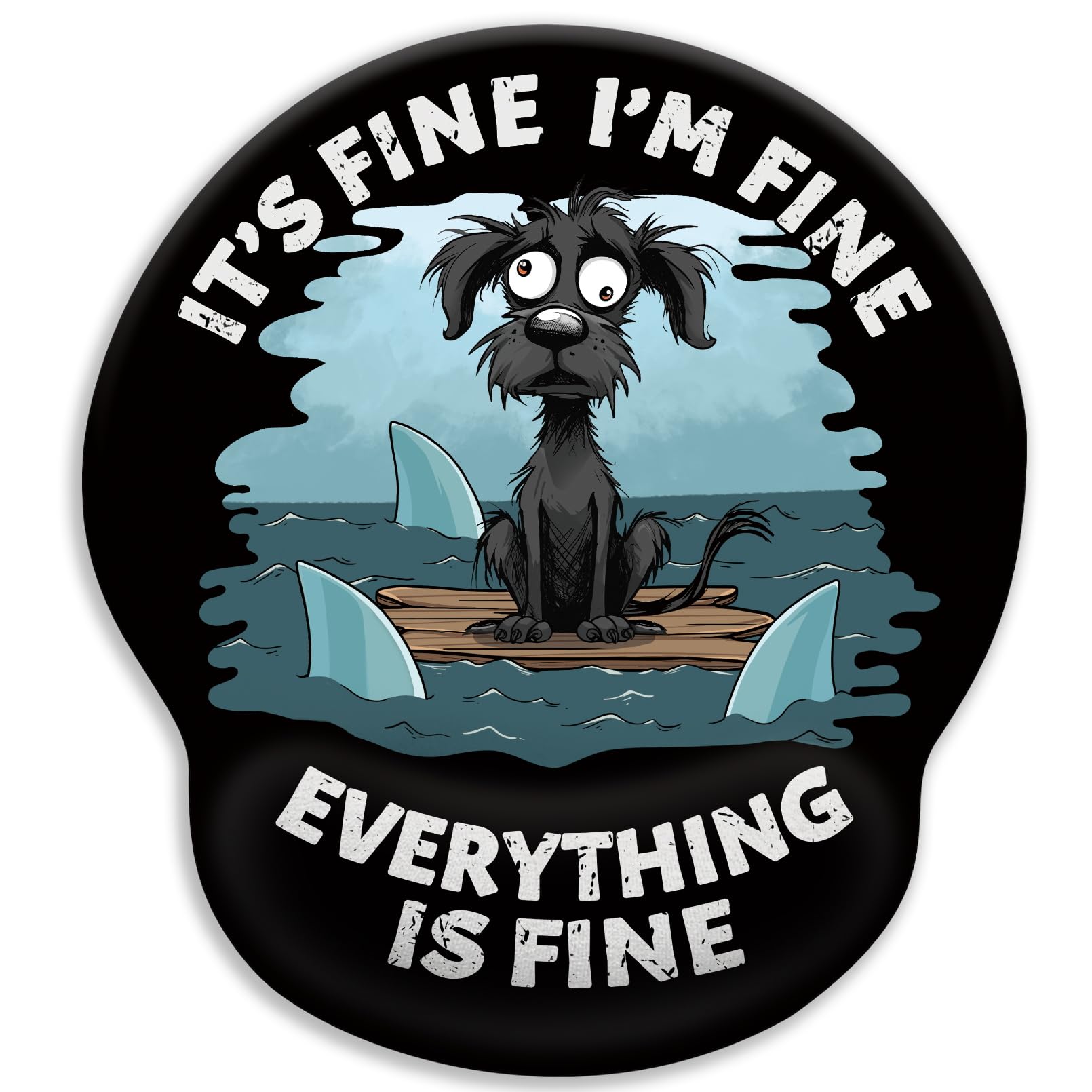 Limkrian Funny Dog Ergonomic Mouse Pad With Wrist Rest, Gaming Mouse Pad Wrist Support With Non-Slip Pain Relief Pu Base, It'S F