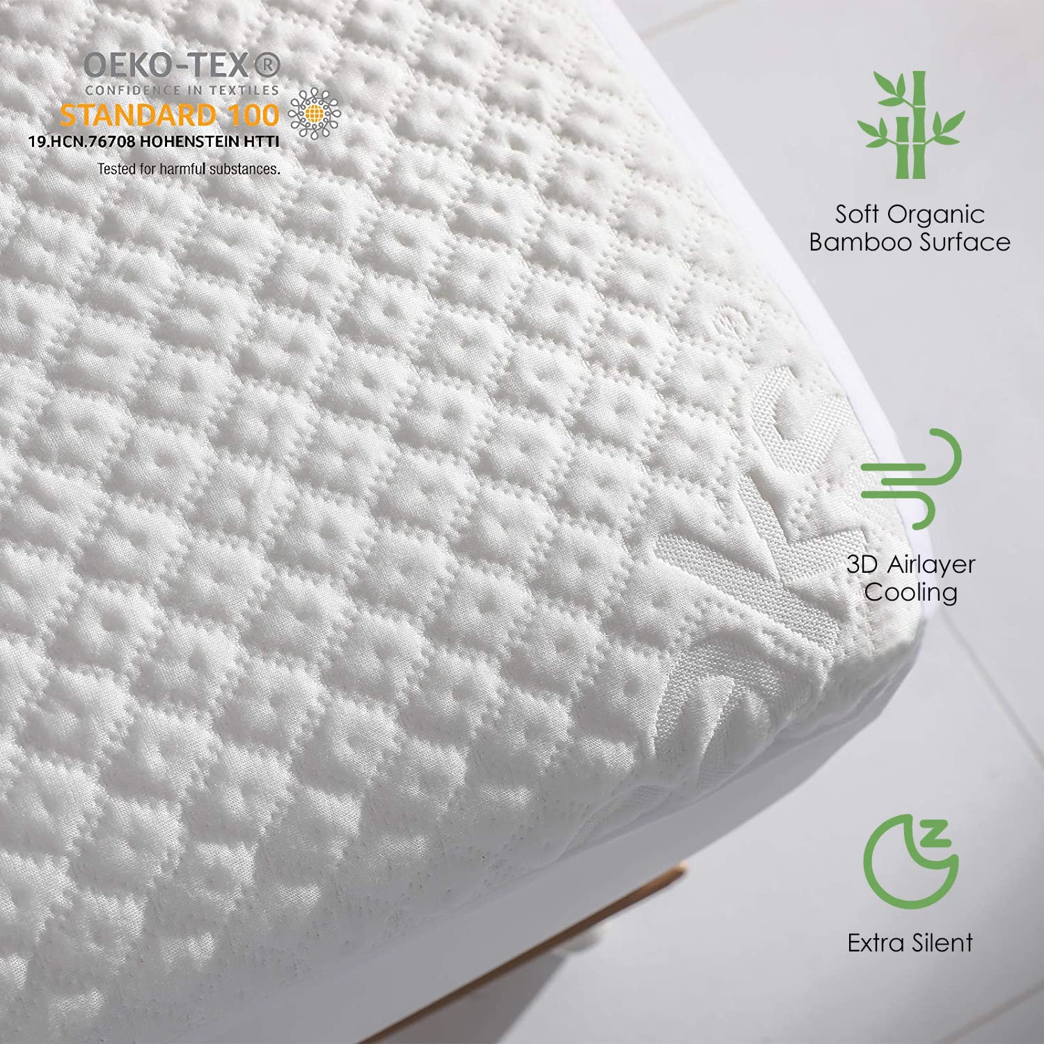 California King Size Waterproof Mattress Protector Rayon From Bamboo Fitted Mattress Pad Cover With Deep Pocket Up To 18'