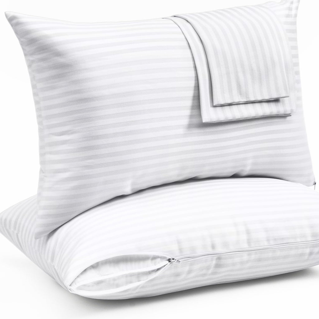 Niagara 4 Pack Of Pillow Protectors With Zipper King Size, Effective Dust Protection, Quiet, Stay In Place Pillow Covers, Breath