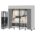 nawaish Portable Closet Rack HeavyDuty Foldable Garment Racks with Cover 1200lbs Enclosed Wardrobe Closet with Independent Area