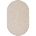 Nourison Essentials Indoor/Outdoor Ivory Beige 6' X 9' Oval Area Rug, Easy Cleaning, Non Shedding, Bed Room, Living Room, Dining