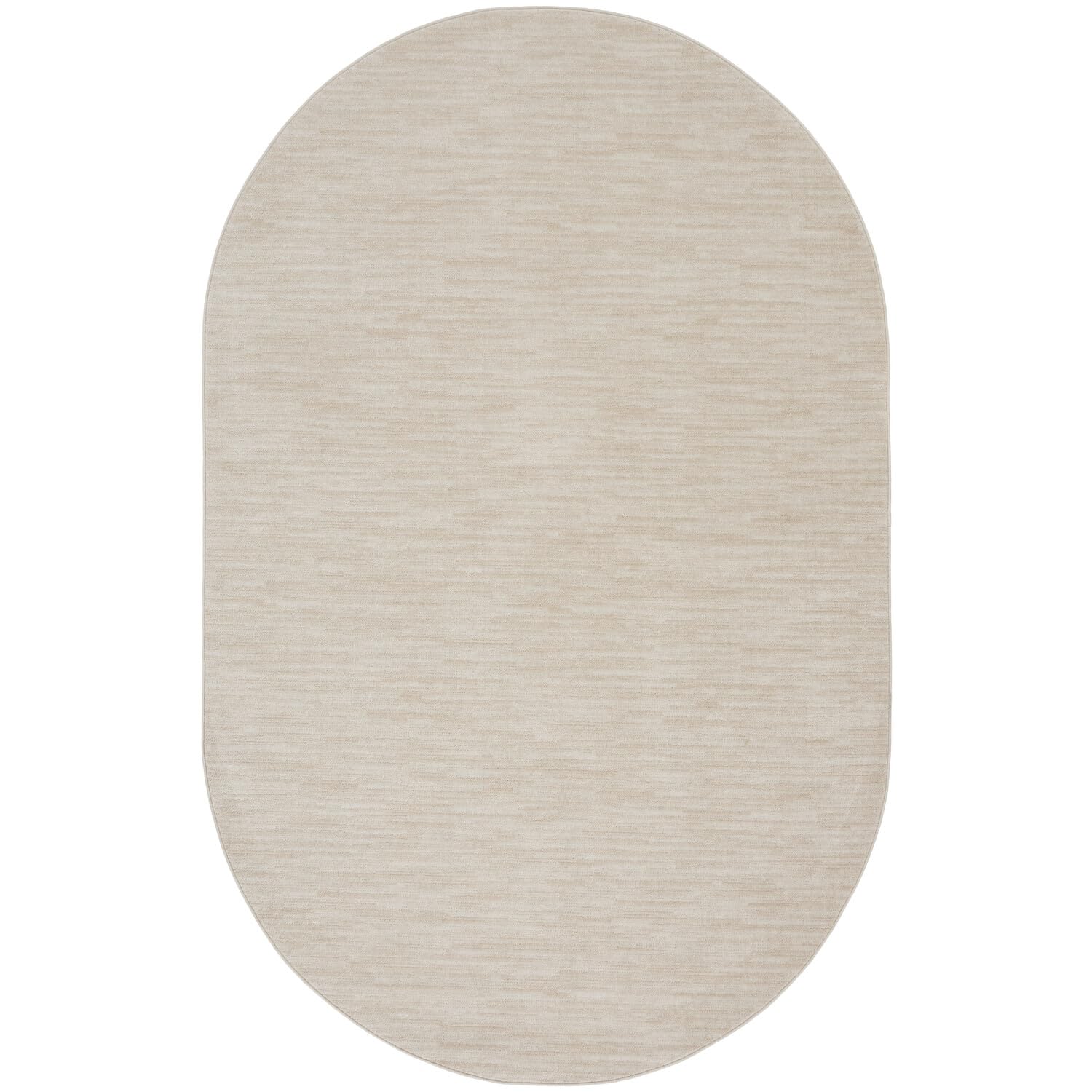 Nourison Essentials Indoor/Outdoor Ivory Beige 6' X 9' Oval Area Rug, Easy Cleaning, Non Shedding, Bed Room, Living Room, Dining