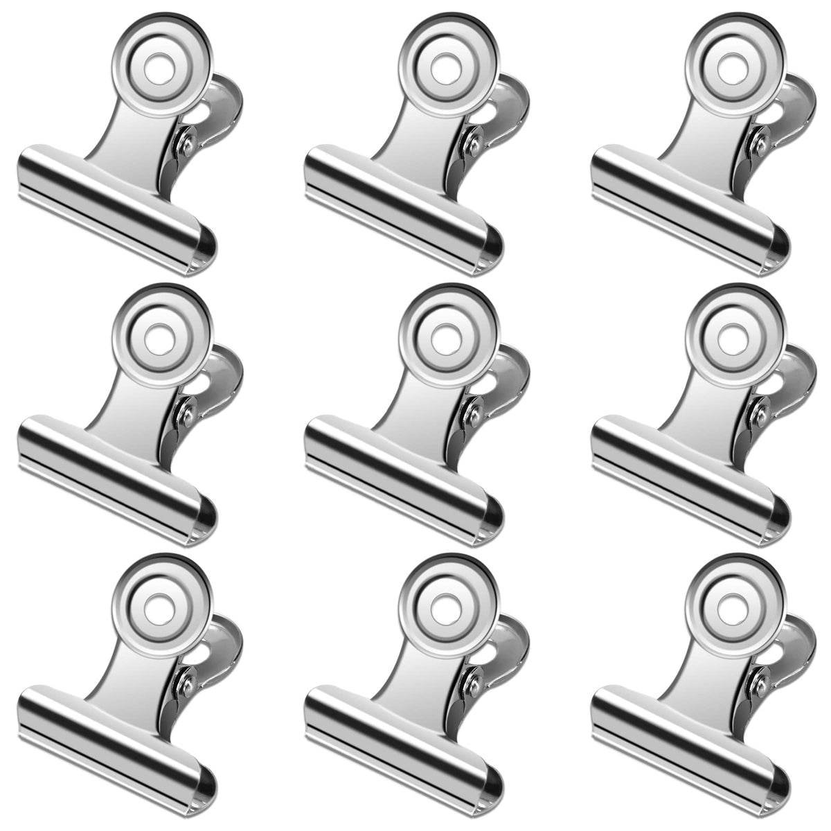30 Pack Small Bull Clips 1.22 Inch Mini Metal Hinge Clips Binder Paper Hinge Clip For Office, Home, School, Shops, Silver, 31Mm