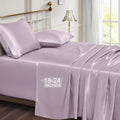 Vonty Satin Sheets Extra Deep Pocket Queen Sheet Sets - Cooling & Silky Satin Queen Size Sheets with 18-24 Inch Deep Pocket, Lux